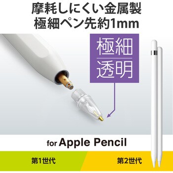 P-TIPAP04CR 交換用ペン先 Apple Pencil 第2世代 第1世代用 2個入 太さ