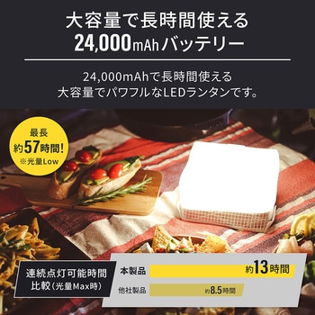 ebiブランド 大光量 LEDランタン PD20W出力対応 大容量24000mAhモバイルバッテリー内蔵 ランプシェード付き OWLTECH(オウルテック)