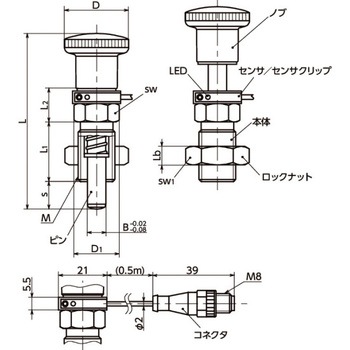 インデックスプランジャ(センサつき) PLXS‐SN NBK(鍋屋バイテック会社)