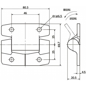 トルクヒンジ ラージサイズ E6 NBK(鍋屋バイテック会社)