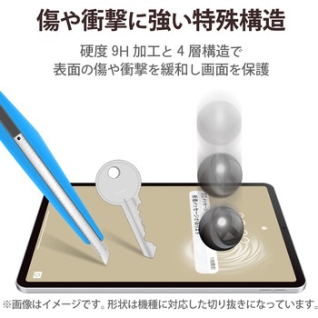 iPad 10.9インチ 第 10 世代 用 フィルム 高透明 ブルーライトカット 衝撃吸収 スムース 表面硬度9H 指紋防止 エアーレス エレコム