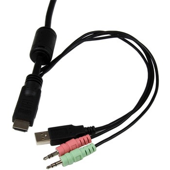 KVMスイッチ/2ポート/シングルモニター/HDMI 1080p/ケーブル一体型/音声 リモートスイッチ付き/バスパワー/PC パソコン CPU切替器 2台用 StarTech.com