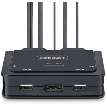 KVMスイッチ/2ポート/一画面/4K60Hz DisplayPort/ハイブリッド接続(USB-A/DP & USB-C DP Alt)/PC切替器(2台用) StarTech.com