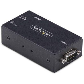 シリアル変換デバイスサーバー/1ポート/RS-232C - イーサネット接続/PoE対応/メタル筐体/壁面 DINレールマウント/DB9 ネットワーク変換アダプター StarTech.com