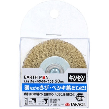 六角軸ホイールワイヤーブラシキンセン EARTH MAN