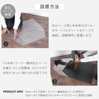 WALL V3ハイタイプ専用 コーナー自立ベース用ポリカーボネーフロアトシート WALL