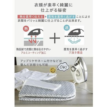 アルミコート 北欧柄折畳式スチーム アイロン台 シービージャパン