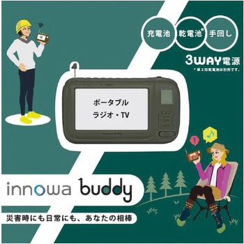 手回し ポータブルテレビ・ラジオ 3WAY電源 LEDライト モバイルバッテリー NHTechnology(NHテクノロジー)