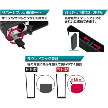 サイドポケット DC/2リバーシブルUSB 4.8A カシムラ