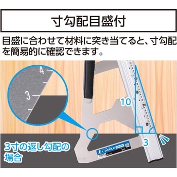 丸ノコガイド定規 エルアングル かるぴた  併用目盛 シンワ測定