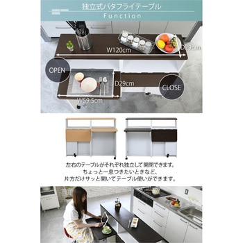 売り日本ツートンカラーがおしゃれな間仕切りキッチンカウンター（幅120cm） バーテーブル/カウンターテーブル