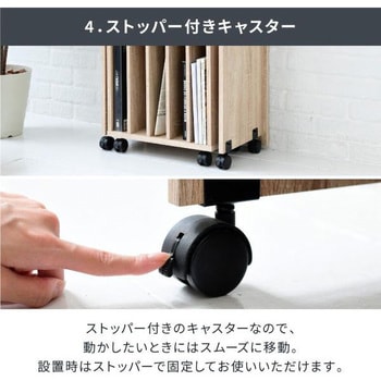 薄型仕切りラック キャスター付き カウンター下収納 収納棚 サイドテーブル オープンラック ジェイケイ・プラン