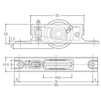 鋼板枠 上下アジャスト戸車(BR無) MK(丸喜金属本社)