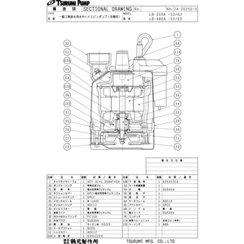 一般工事排水用水中ハイスピンポンプ LBA型 鶴見製作所