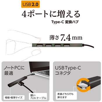 USB2．0Type-Cポート変換ハブ ナカバヤシ