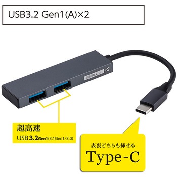 USB3．2G1Type-C2ポート変換ハブ ナカバヤシ