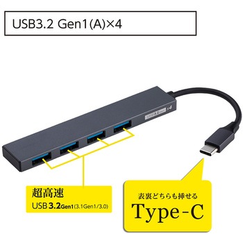 USB3．2G1Type-C4ポート変換ハブ ナカバヤシ