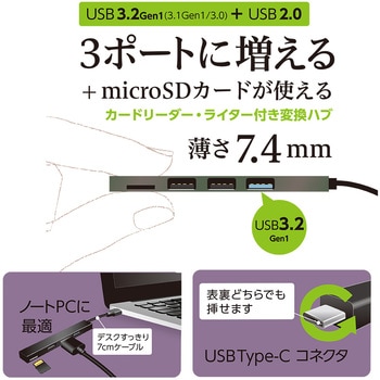 USB3+2．0Type-C3ポート変換コンボ ナカバヤシ