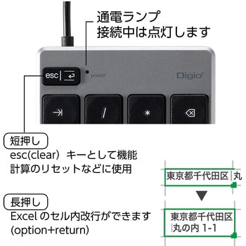 Mac用USB有線薄型テンキーボード ナカバヤシ 有線テンキー 【通販