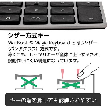 Mac用USB有線薄型テンキーボード ナカバヤシ