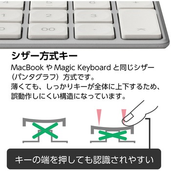 Mac用USB有線薄型テンキーボード ナカバヤシ