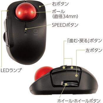 小型無線5ボタンレーザー式人差し指トラックボール ナカバヤシ