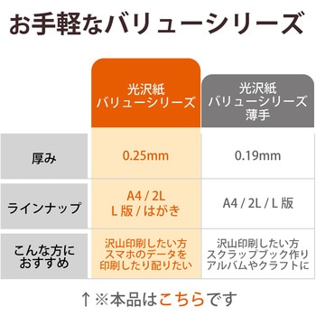 プリンター用紙 写真用紙 A4 光沢 厚手 インクジェット 写真プリント エレコム
