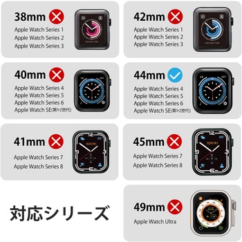 アップルウォッチ フルカバー ケース ゴリラガラス 表面硬度10H 側面マット エレコム