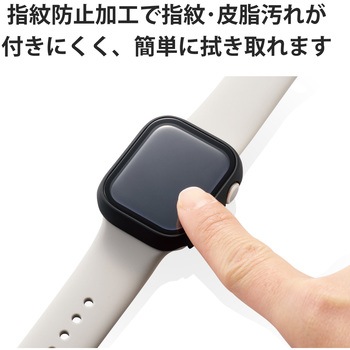 アップルウォッチ フルカバー セラミックコート ゴリラガラス 表面硬度10H超 耐衝撃 側面マット エレコム