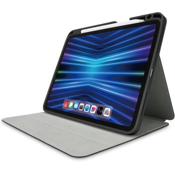 iPad Pro 11インチ 第4世代 ( 2022 ) 用 ケース ソフトレザー カバー 手帳型 スリープ対応 マグネット フラップ フリーアングル 衝撃吸収 ブラック エレコム