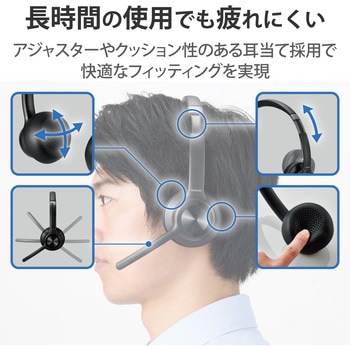 ヘッドホン ヘッドセット マイク付き 無線 Bluetooth ワイヤレス 2.4GHz 無指向性 テレワーク WEB会議 ノイズリダクション ブラック - エレコム