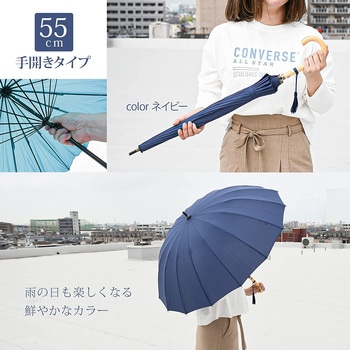 55cm手開き テフロン加工 無地 スギハラ