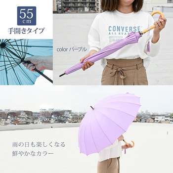 55cm手開き テフロン加工 無地 スギハラ