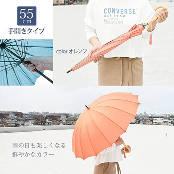 55cm手開き テフロン加工 無地 スギハラ