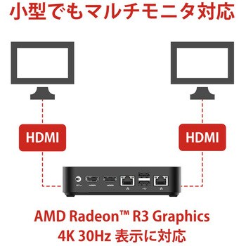 MT4UB1-4/64-W10Pro(A4-9120) 超薄型デスクトップパソコン MT4UB1 1個