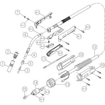 部品 ブルートーチBT3500-45 ダイヘン CO2溶接トーチ用交換部品その他 