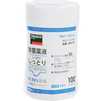 除菌薬液しっかりしっとりウェットワイパー 高濃度アルコールタイプ TRUSCO