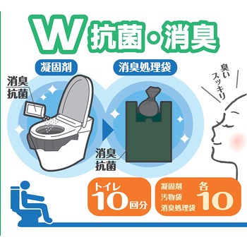 災害時の緊急トイレ 10回分 ダブル抗菌消臭 - スマイルキッズ