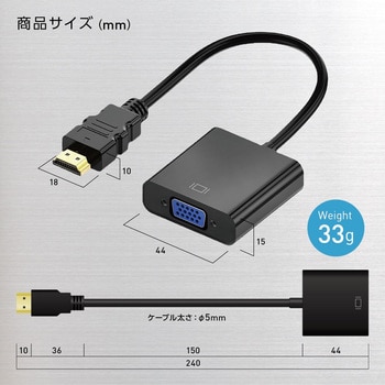 HDMI to VGA変換ケーブル