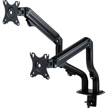 モニターアーム デュアル 2画面 ロング アーム 【17～32インチ】 メカニカルスプリング式 グロメット式 5軸 ディスプレイ エレコム