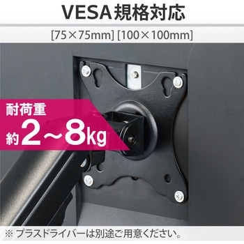モニターアーム シングル 1画面 ロング アーム メカニカルスプリング式 グロメット式 5軸 エレコム