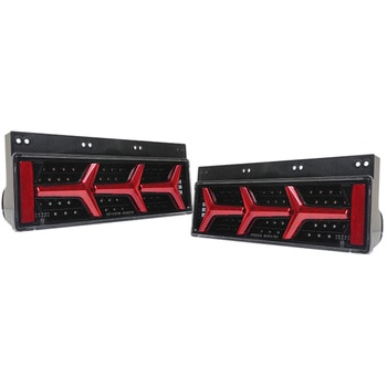 24V大型・中型トラック汎用 ユーロスタイルファイバーLEDテールランプV2 左右セット NIGHTSTAR(ナイトスター)