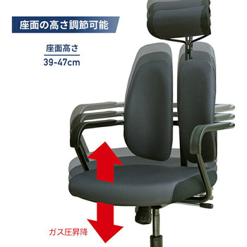 オフィスチェア キャスター 肘掛け ヘッドレスト付き DUOREST(デュオレスト)