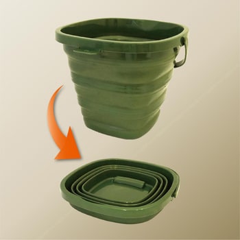 折りたたみスクエアバケツ10L グリーン アクセル