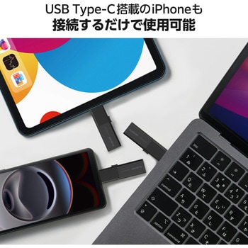 SSD 外付け USB3.2 Gen1 読込最大420MB/秒 コンパクト ポータブル スライド式 耐衝撃 Type-C/USB-A 両対応 エレコム