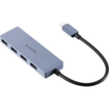 Type-C ハブ USB3.2 Gen1 USB-A ×4 バスパワー 薄型 ケーブル長15cm エレコム