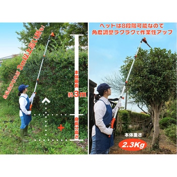 3m剪定ポールバリカンAir (100V電源20mコード付) 大容量297Lガーデンバッグ付 YARD FORCE