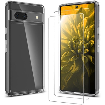Google Pixel 7a ハイブリッドケース+ガラスフィルム2枚 セット クリア&スタンダードサイズ スーパークリア MSソリューションズ