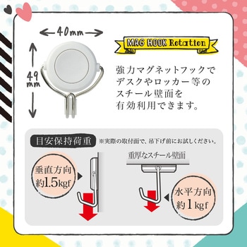 超強力マグフック 1.5kg回転フック SONIC(ソニック・文具)