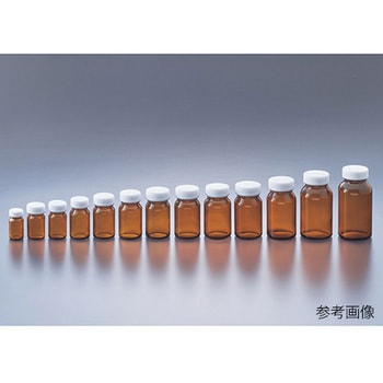 軽量規格瓶 褐色 マルエム(理化学・容器)